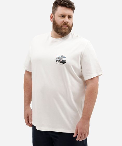 camiseta relaxed masculina chevrolet veraneio plus size off white