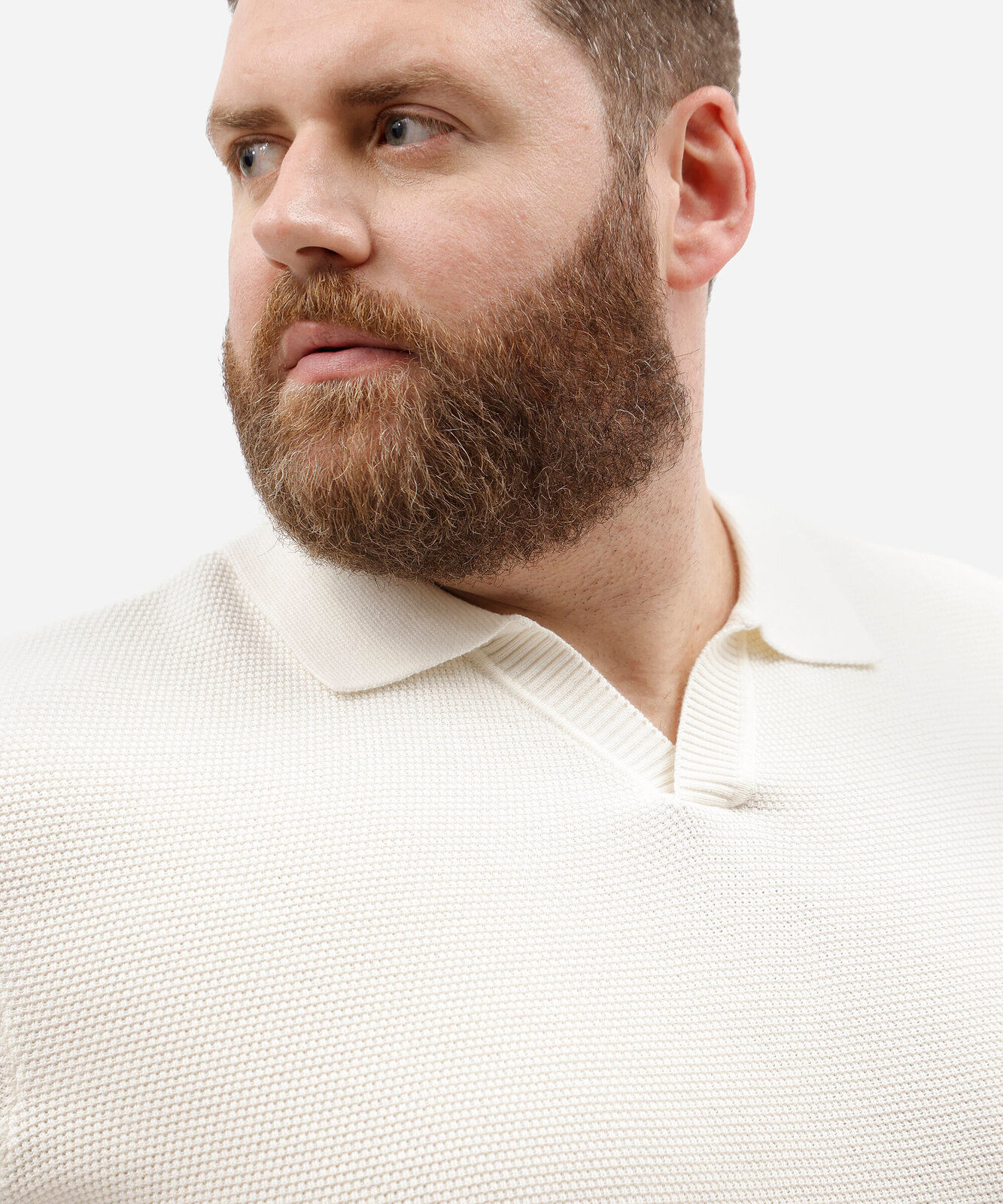 camisa polo box plus size masculina de algodão off white