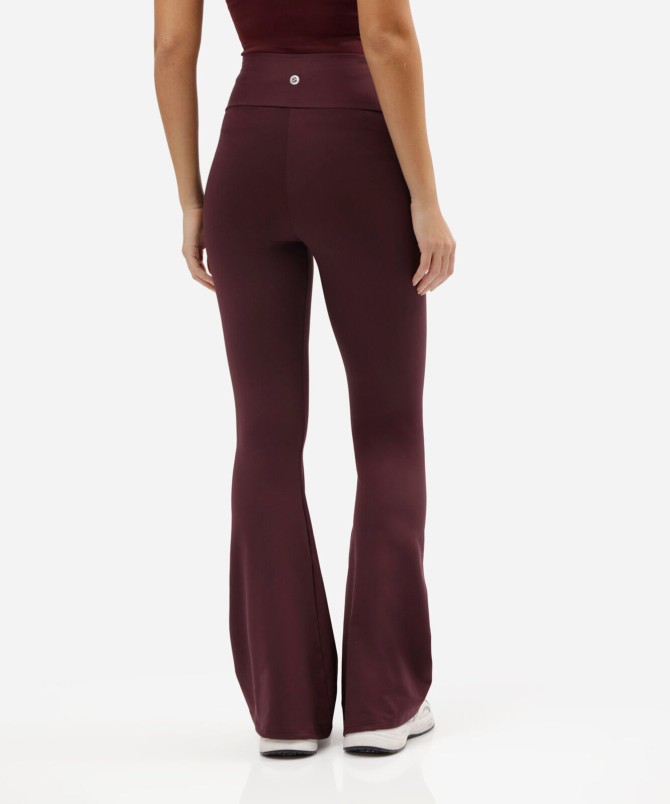 calça legging flare esportiva feminina de poliamida vinho