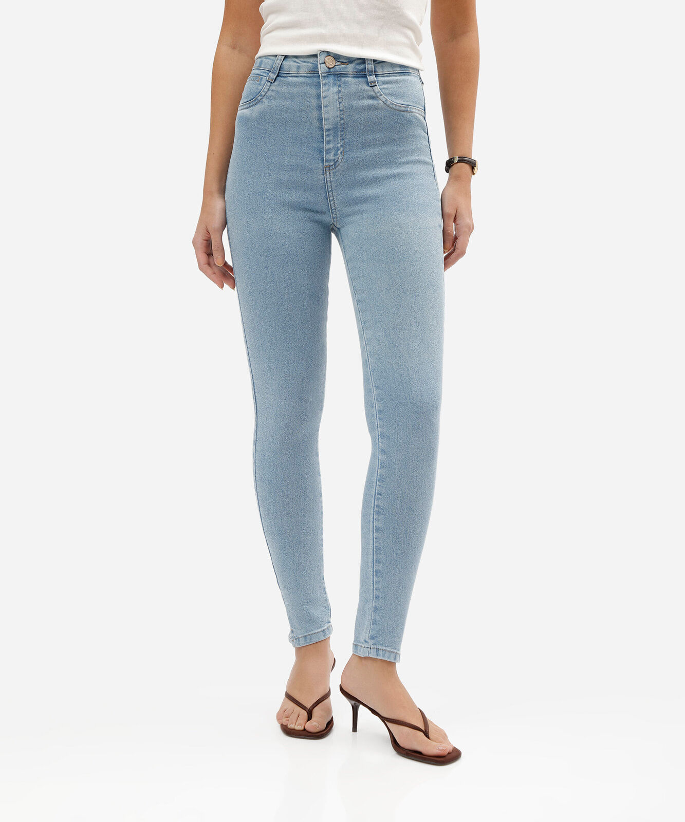 calça jeans cigarrete push up sawary jeans claro