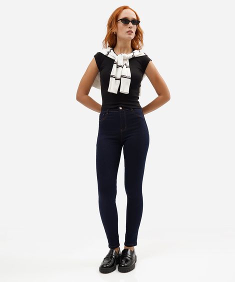 calça jeans cigarrete feminina sawary azul