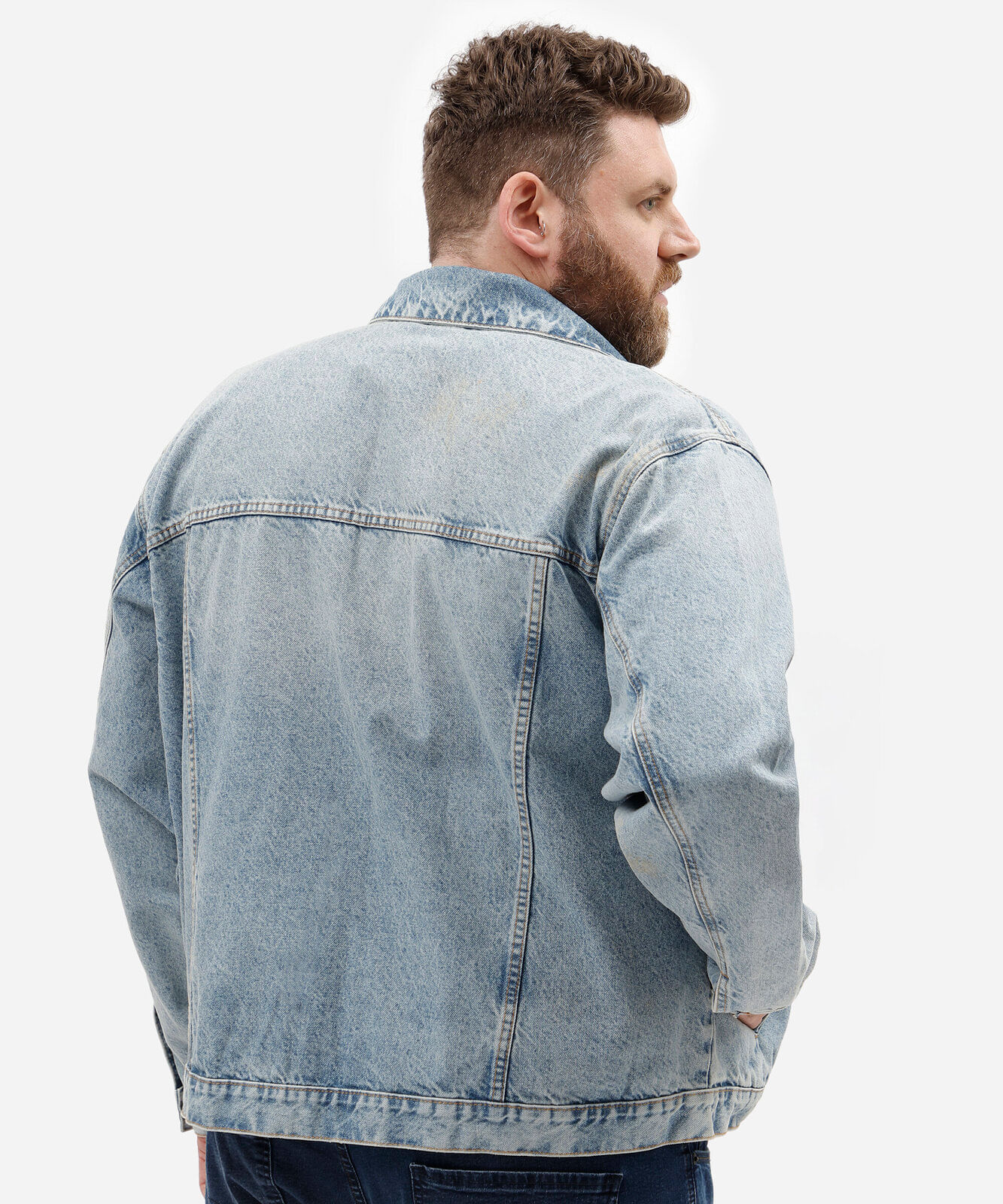 jaqueta masculina jeans plus size azul
