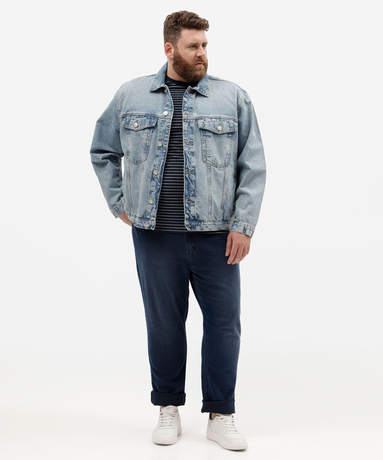 jaqueta masculina jeans plus size azul