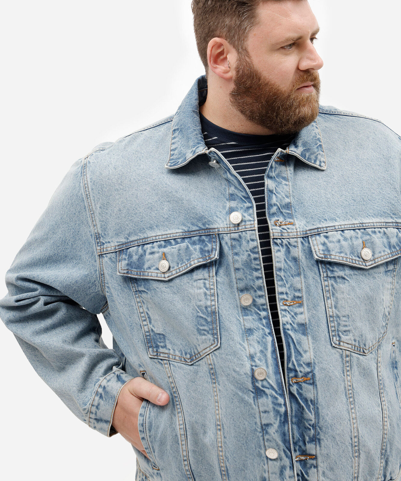 jaqueta masculina jeans plus size azul