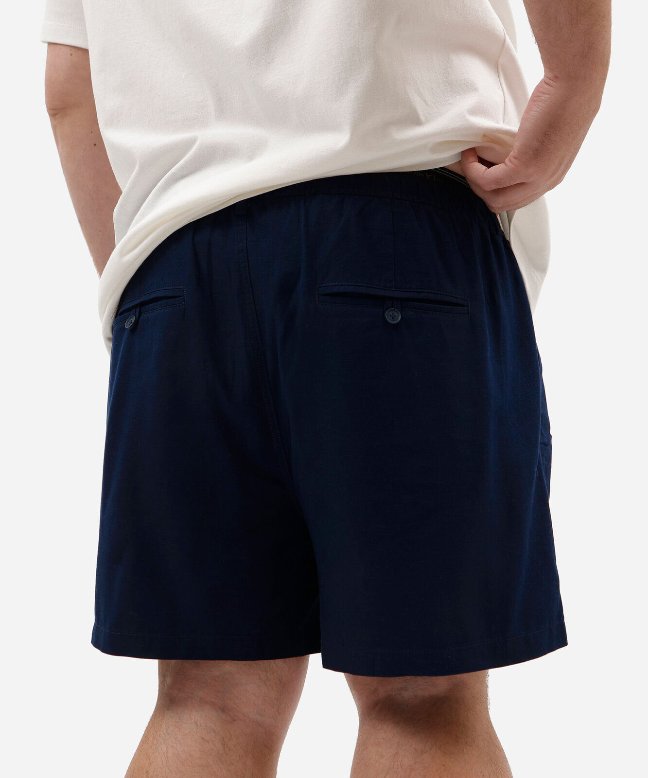 bermuda reta masculina cós com cordão plus size azul