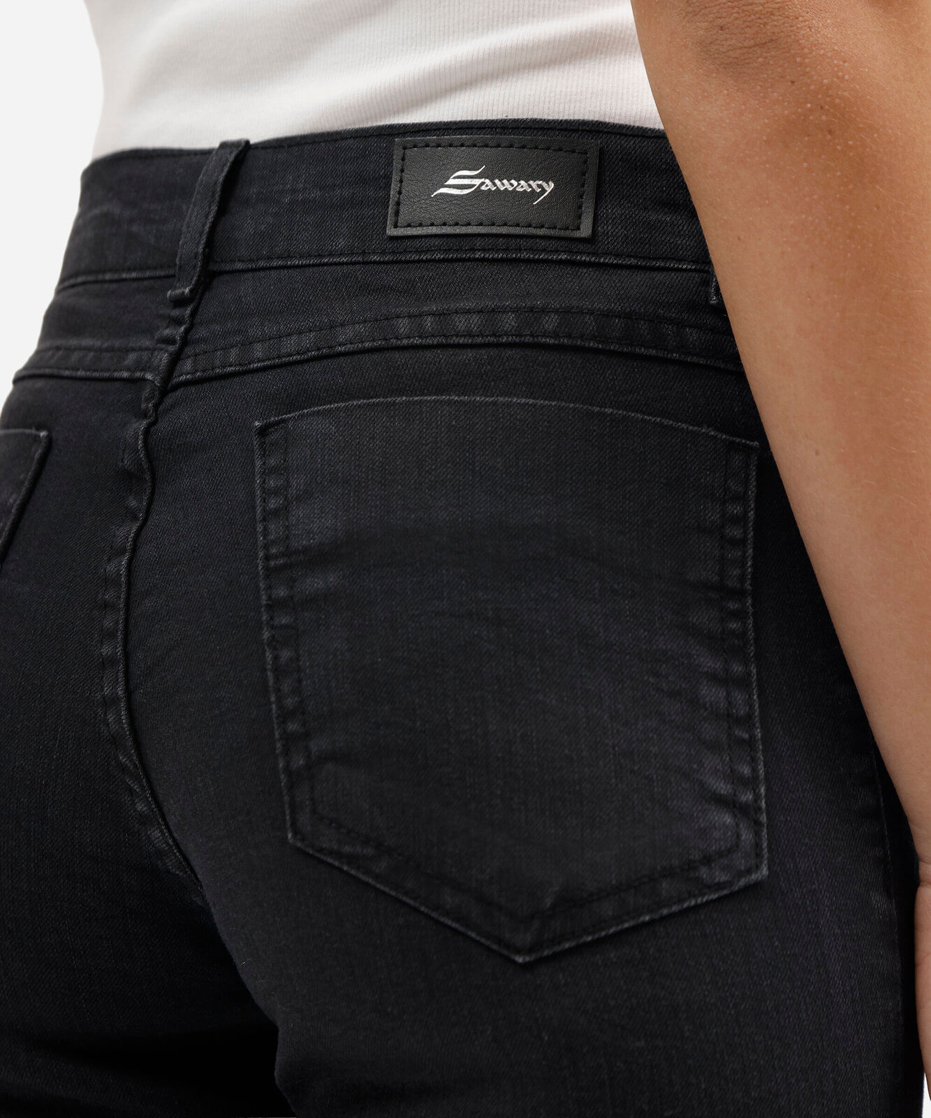 calça boot cut feminina jeans sawary preta