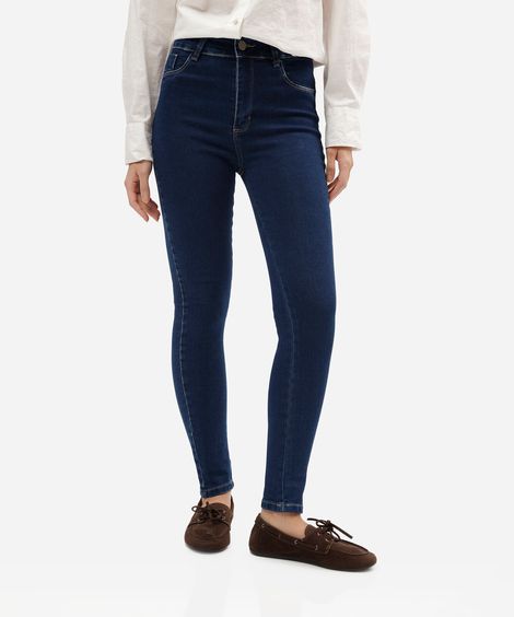 calça jeans cigarrete push up cintura alta sawary azul