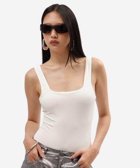 body cavado biquíni com recortes alça média off white