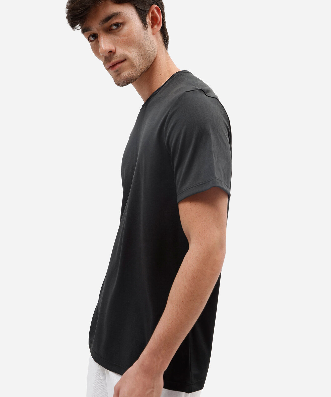 camiseta masculina básica esportiva manga curta preta