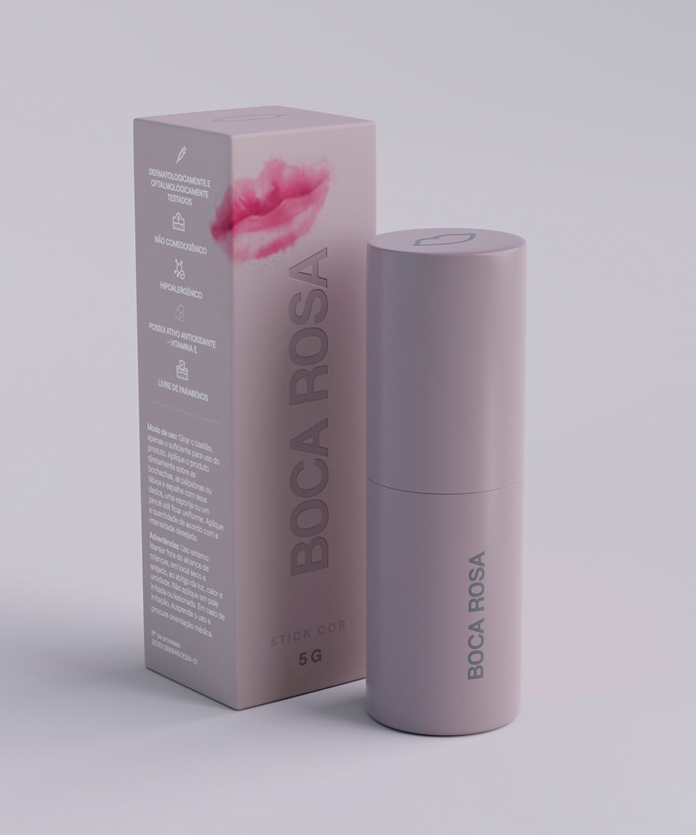 boca rosa stick cor blush sombra batom rildy