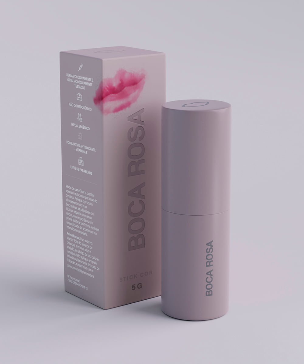 boca rosa stick cor blush sombra batom vix