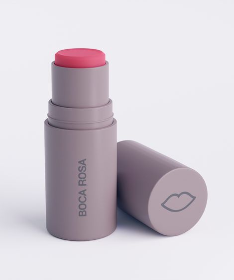 boca rosa stick cor blush sombra batom poá