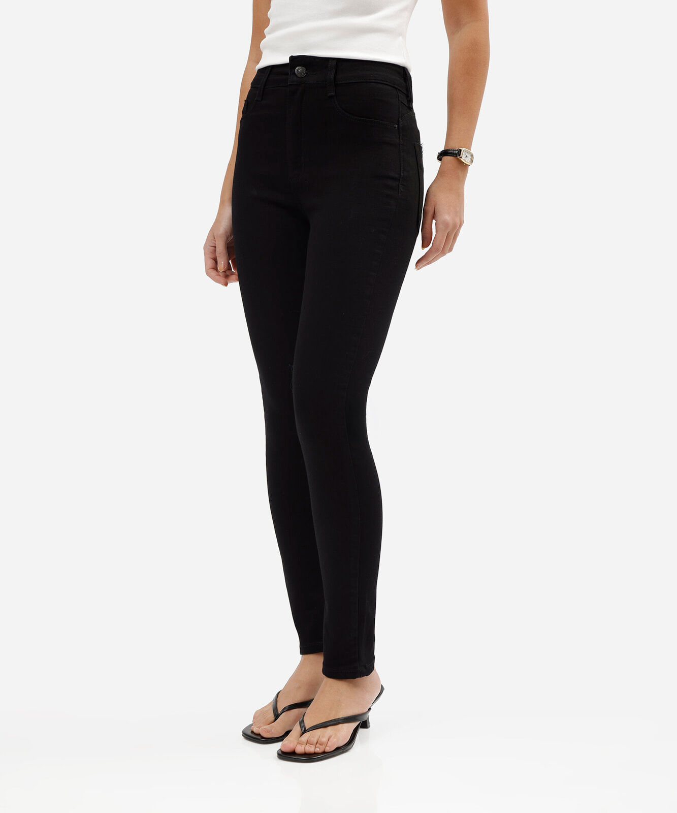 calça skinny jeans lipo push up sawary preta