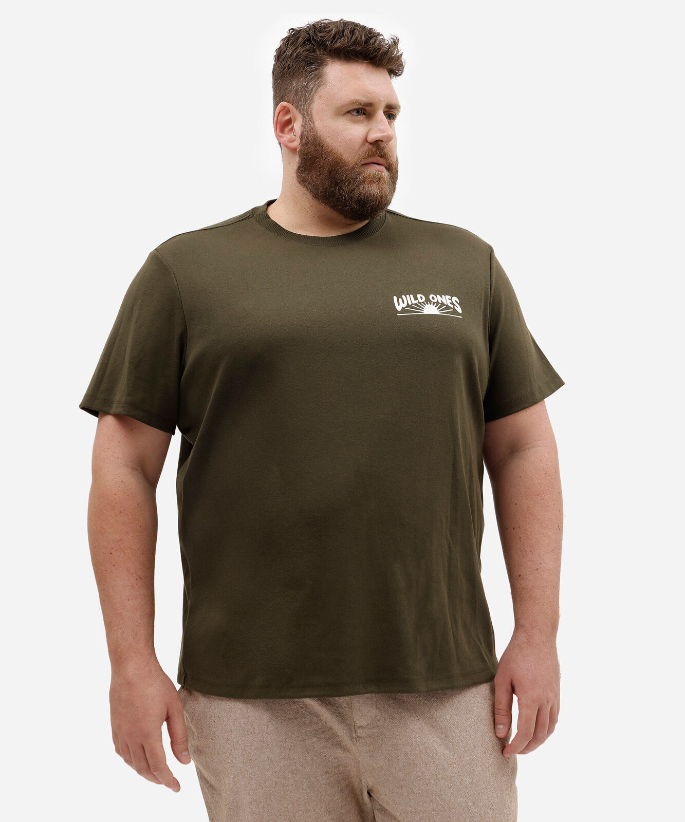 camiseta masculina com algodão manga curta estampada plus size verde