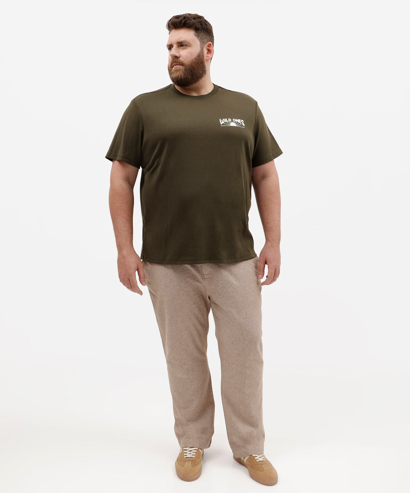 camiseta masculina com algodão manga curta estampada plus size verde