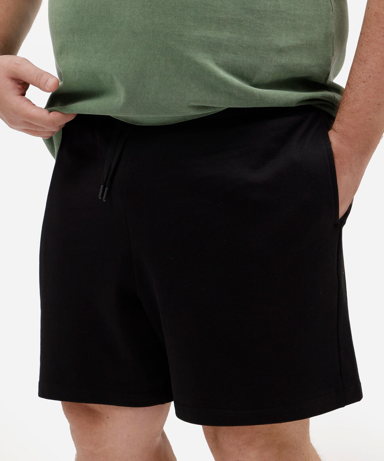 bermuda relaxed masculina cós com cordão plus size preta