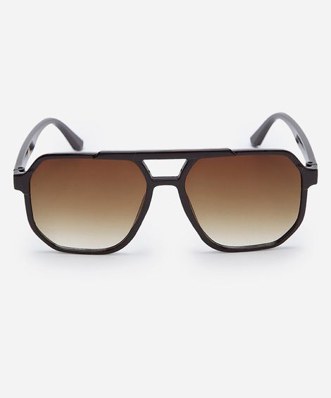 óculos de sol aviador feminino de acetato marrom