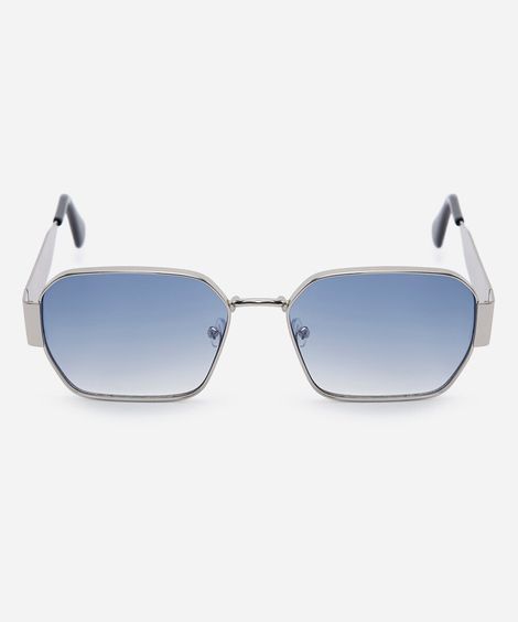 óculos de sol feminino quadrado de metal triton prateado