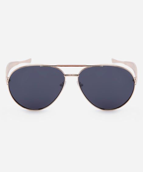 óculos de sol feminino aviador de metal triton dourado