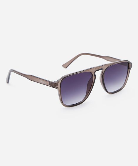 óculos de sol masculino quadrado de acetato triton cinza