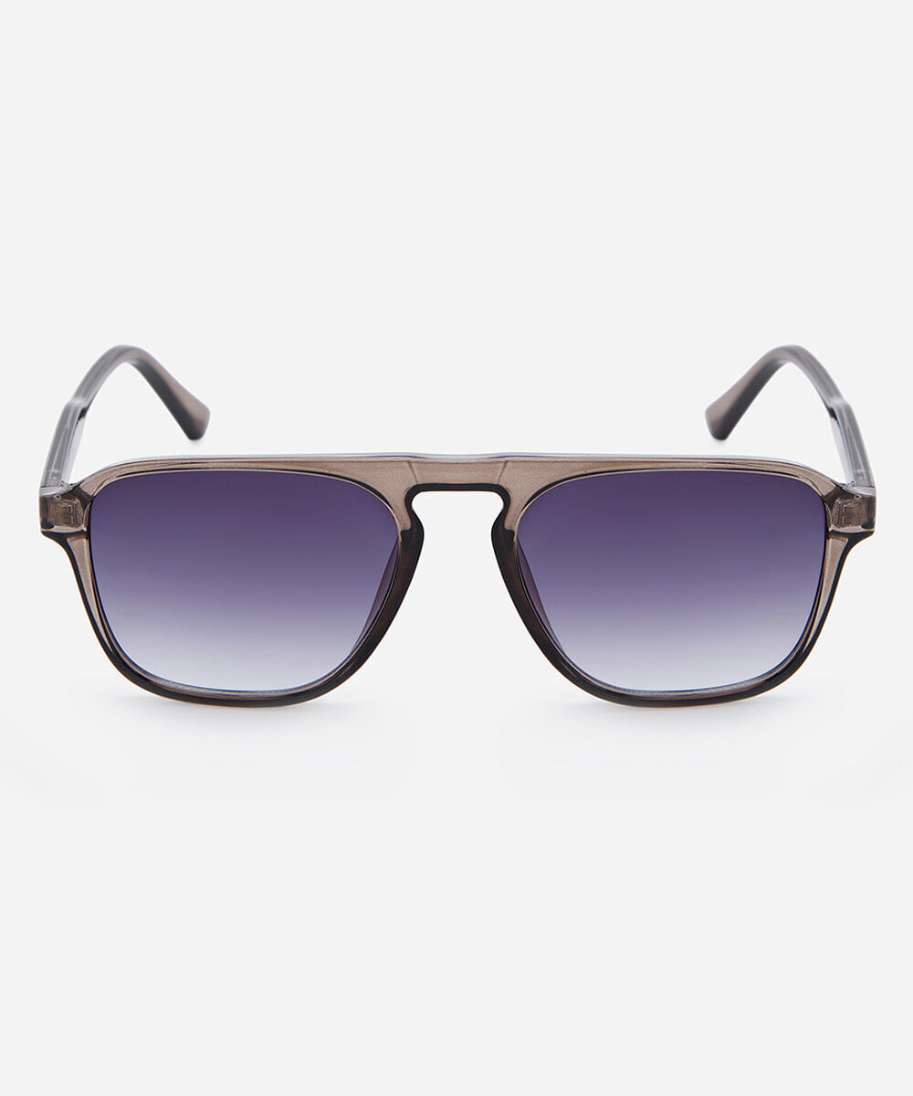 óculos de sol masculino quadrado de acetato triton cinza