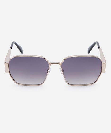 óculos de sol feminino quadrado de metal triton dourado