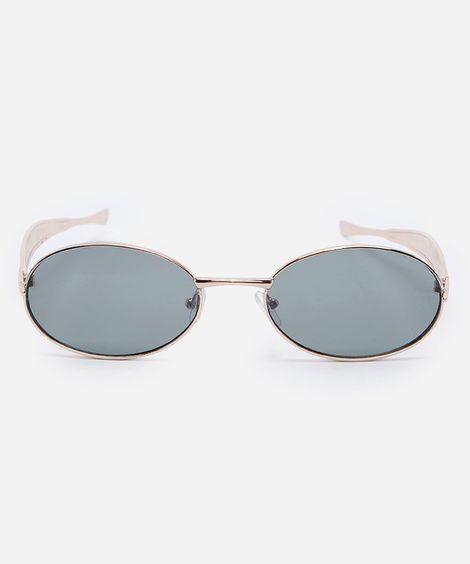 óculos de sol feminino oval de metal triton dourado