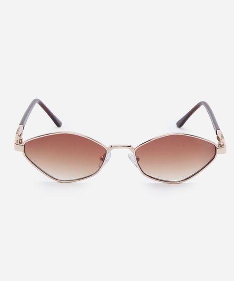 óculos de sol feminino oval de metal triton dourado