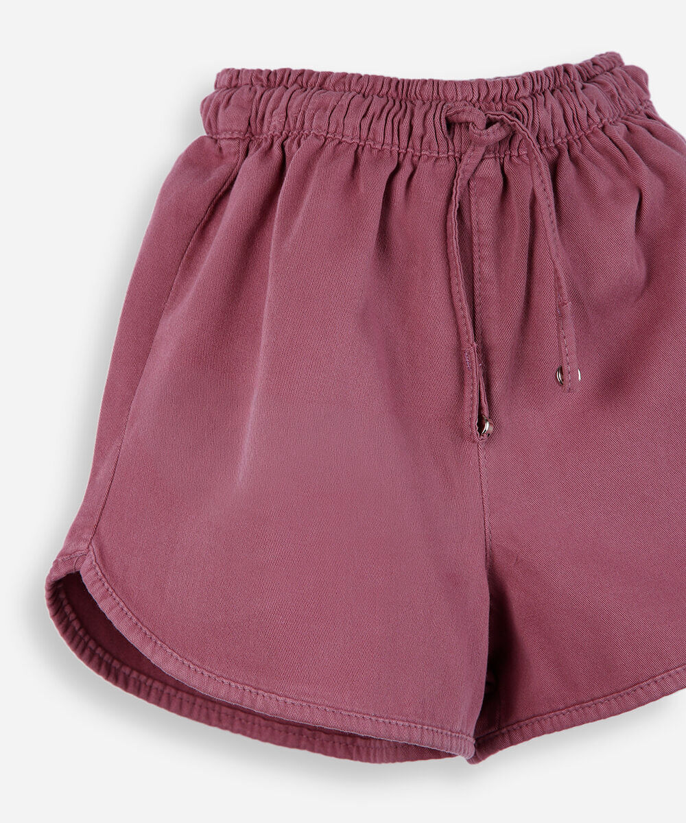 short clochard infantil em algodão rosa