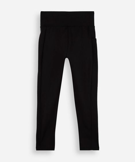 calça legging esportiva infantil com nervura preta