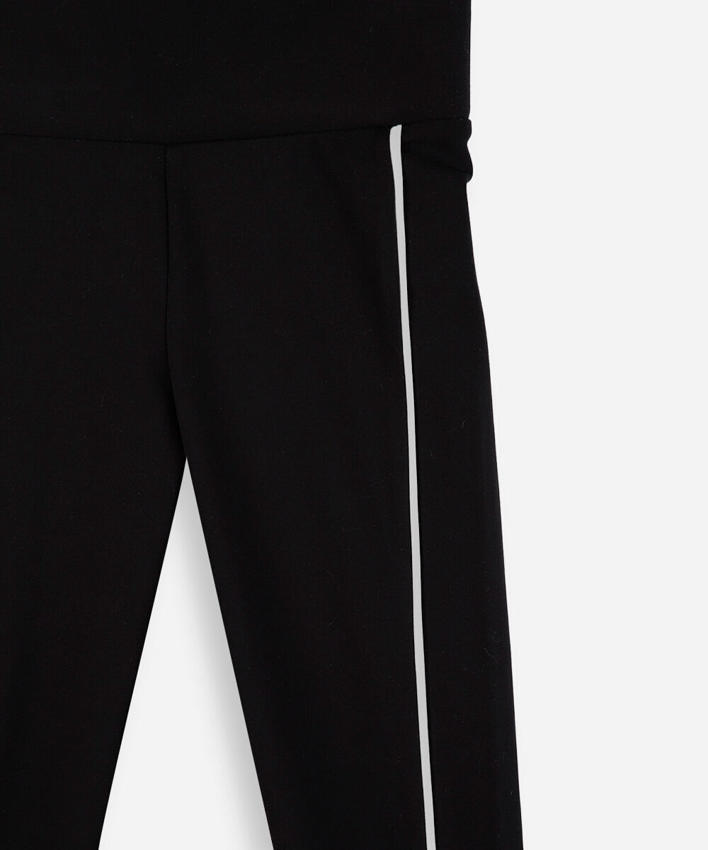 calça legging esportiva infantil com nervura preta