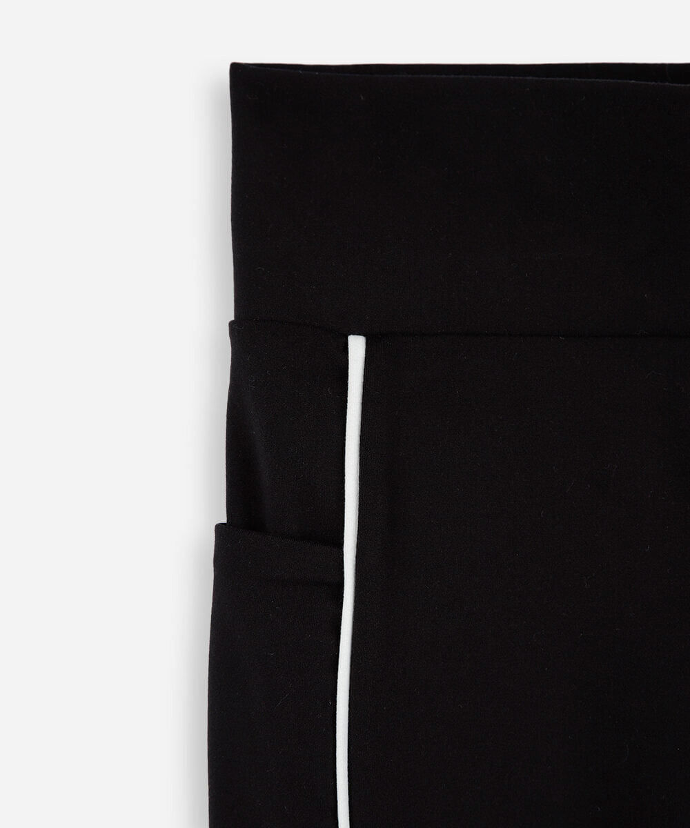 calça legging esportiva infantil com nervura preta