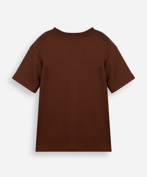 camiseta infantil de algodão peruano marrom