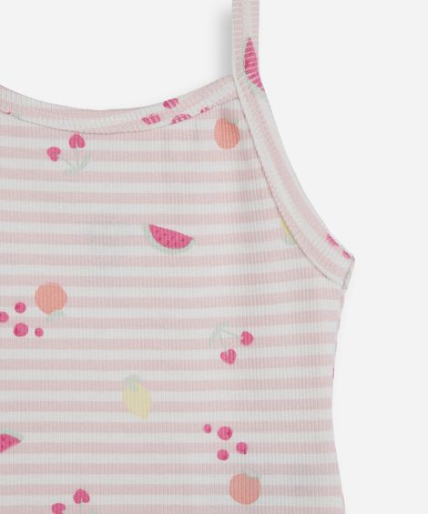 kit de 2 regatas infantil de algodão listrado colorido
