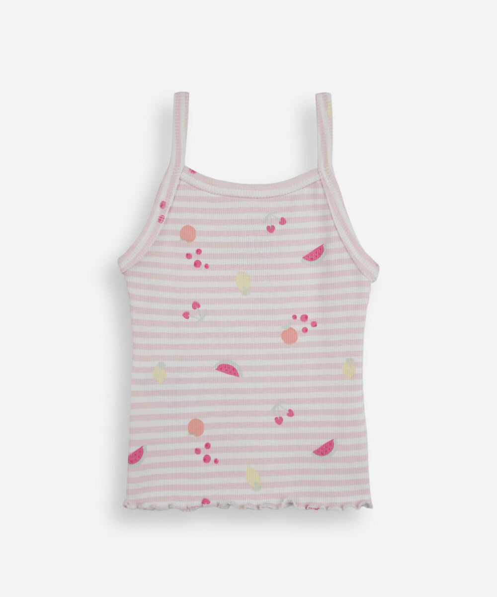 kit de 2 regatas infantil de algodão listrado colorido