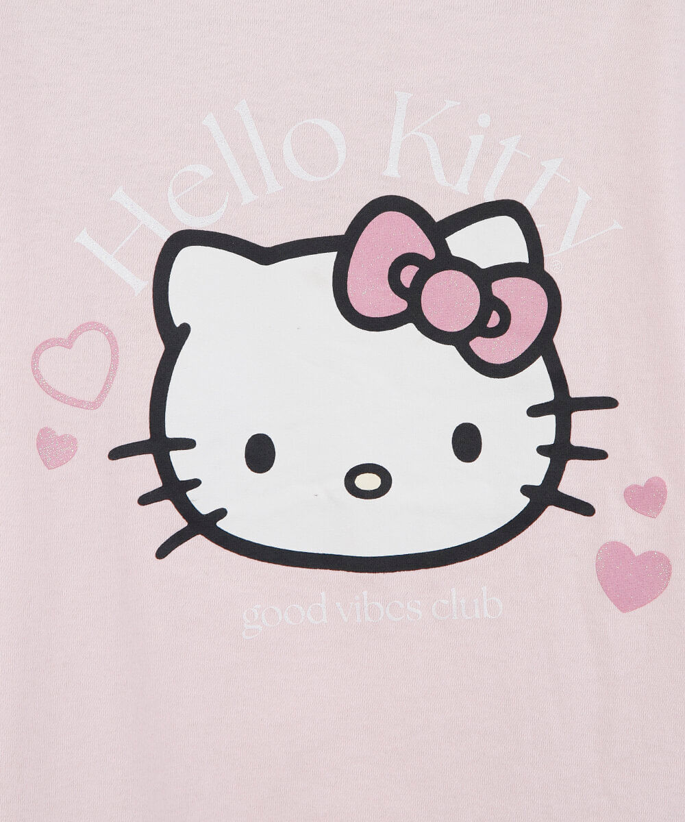 conjunto curto infantil de algodão hello kitty colorido