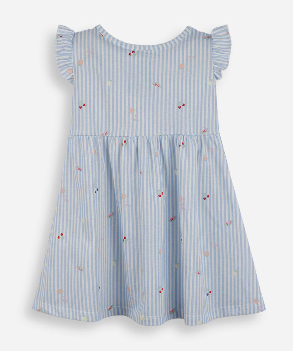 vestido infantil de algodão listrado azul