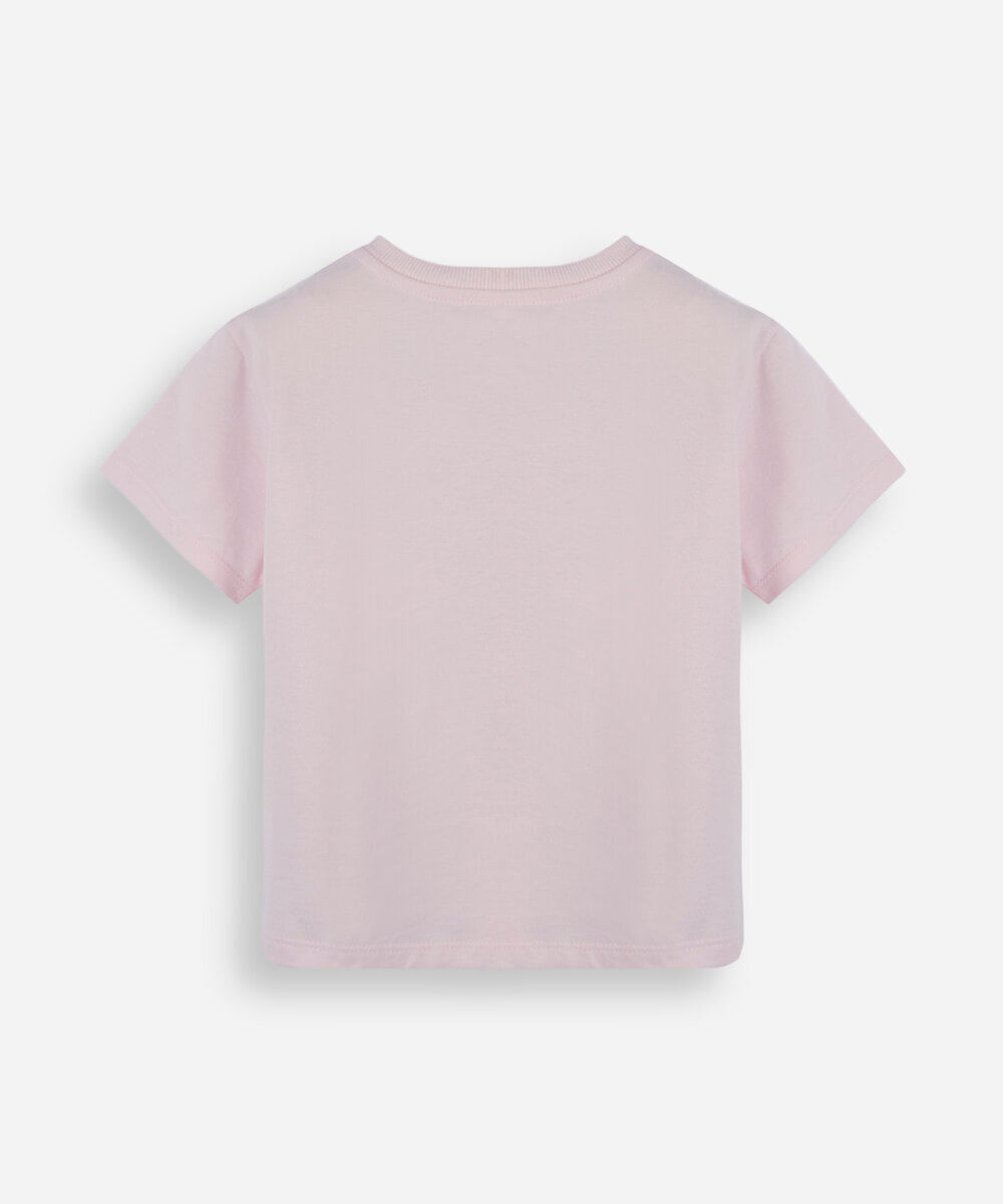 camiseta infantil de algodão manga curta capyfun rosa