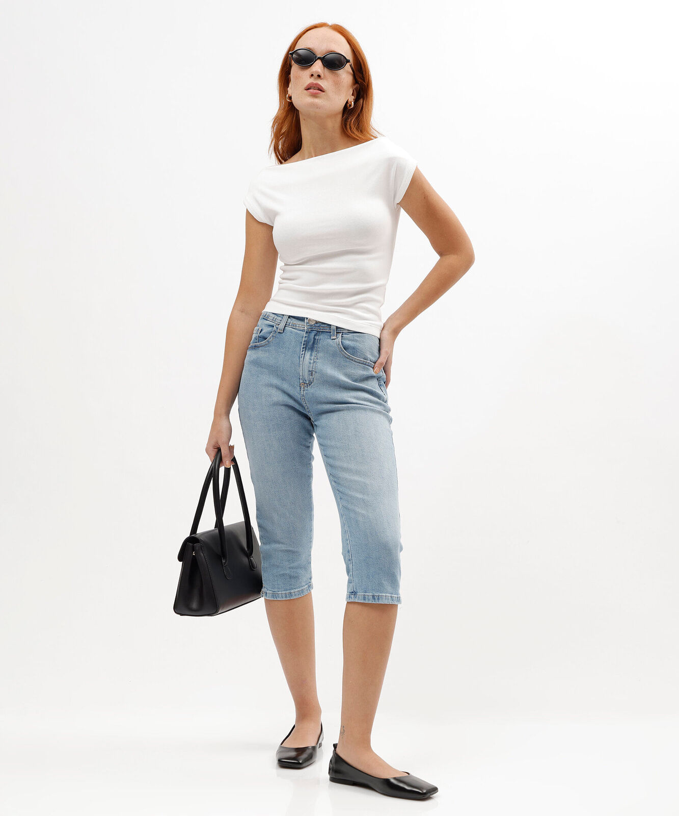 blusa feminina de algodão decote canoa manga curta off white