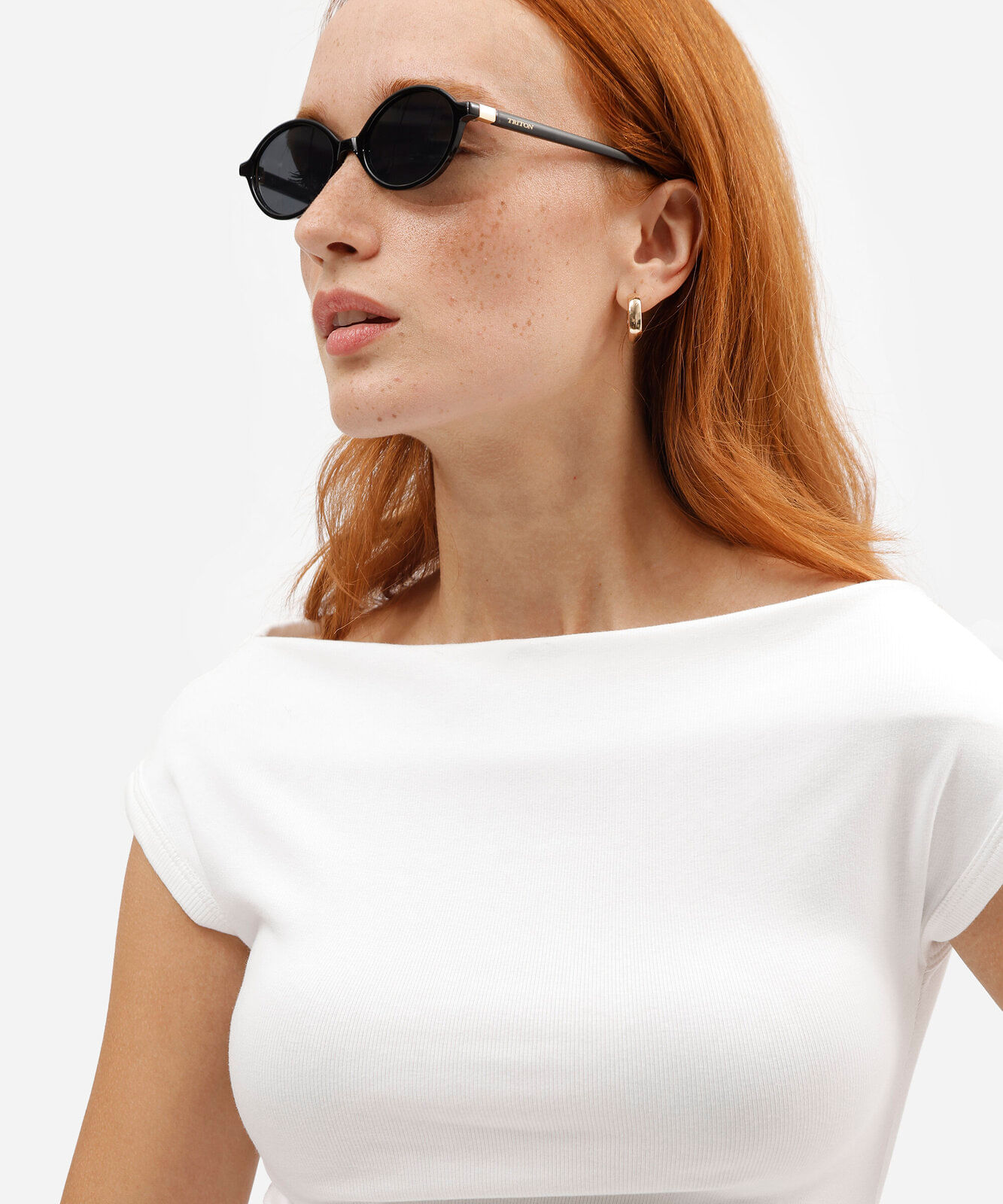 blusa feminina de algodão decote canoa manga curta off white