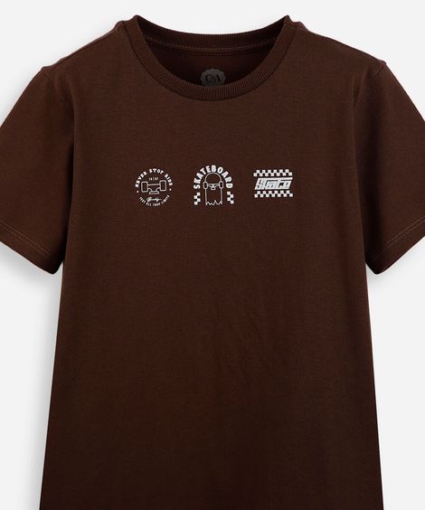 kit de 2 camisetas infantis de algodão manga curta estampada colorido