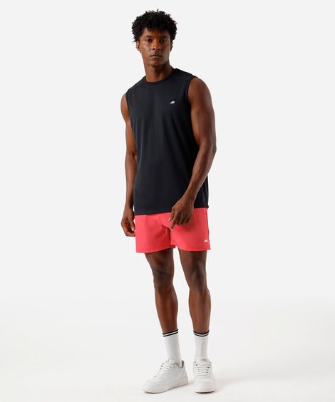short masculino esportivo bolso com zíper vermelho