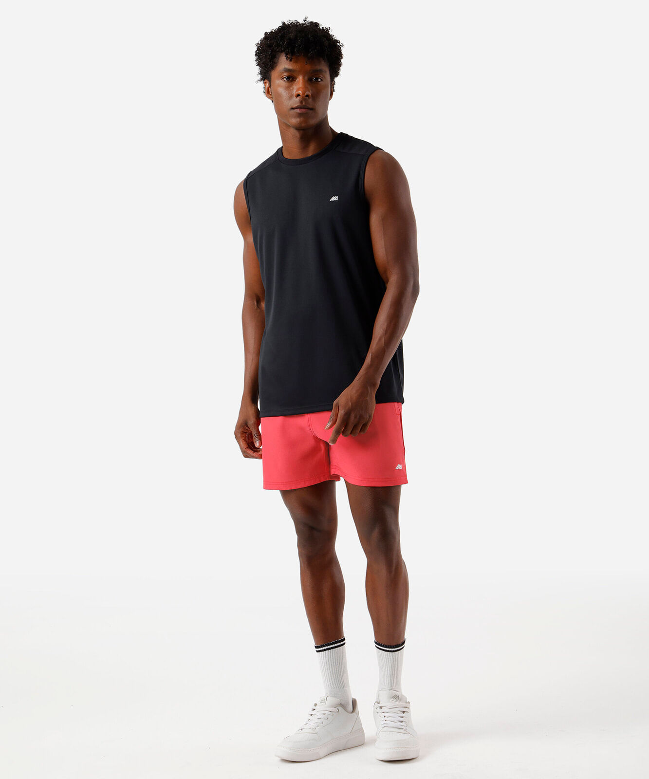 short masculino esportivo bolso com zíper vermelho