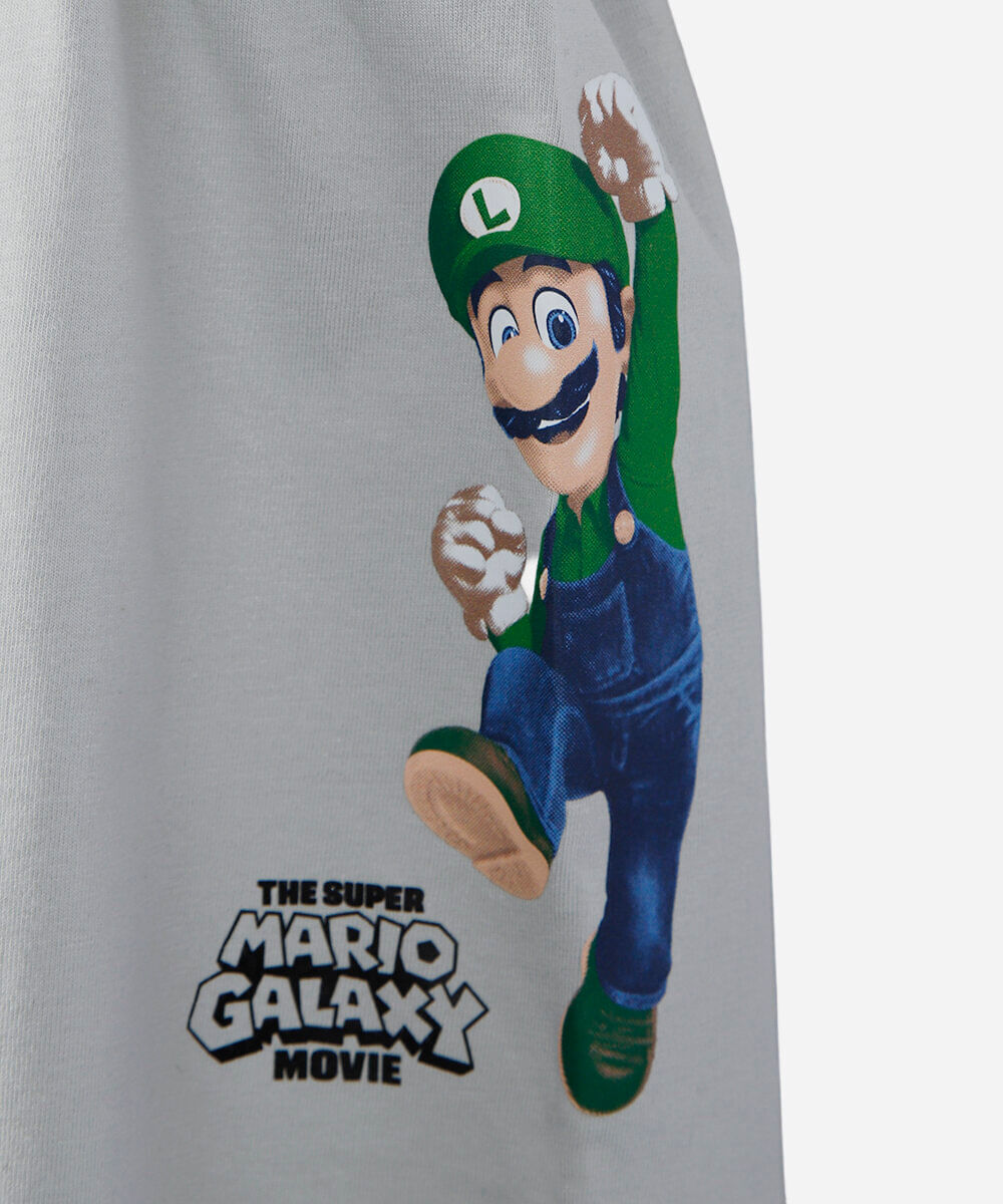 pijama curto infantil de algodão manga curta mario bros preta