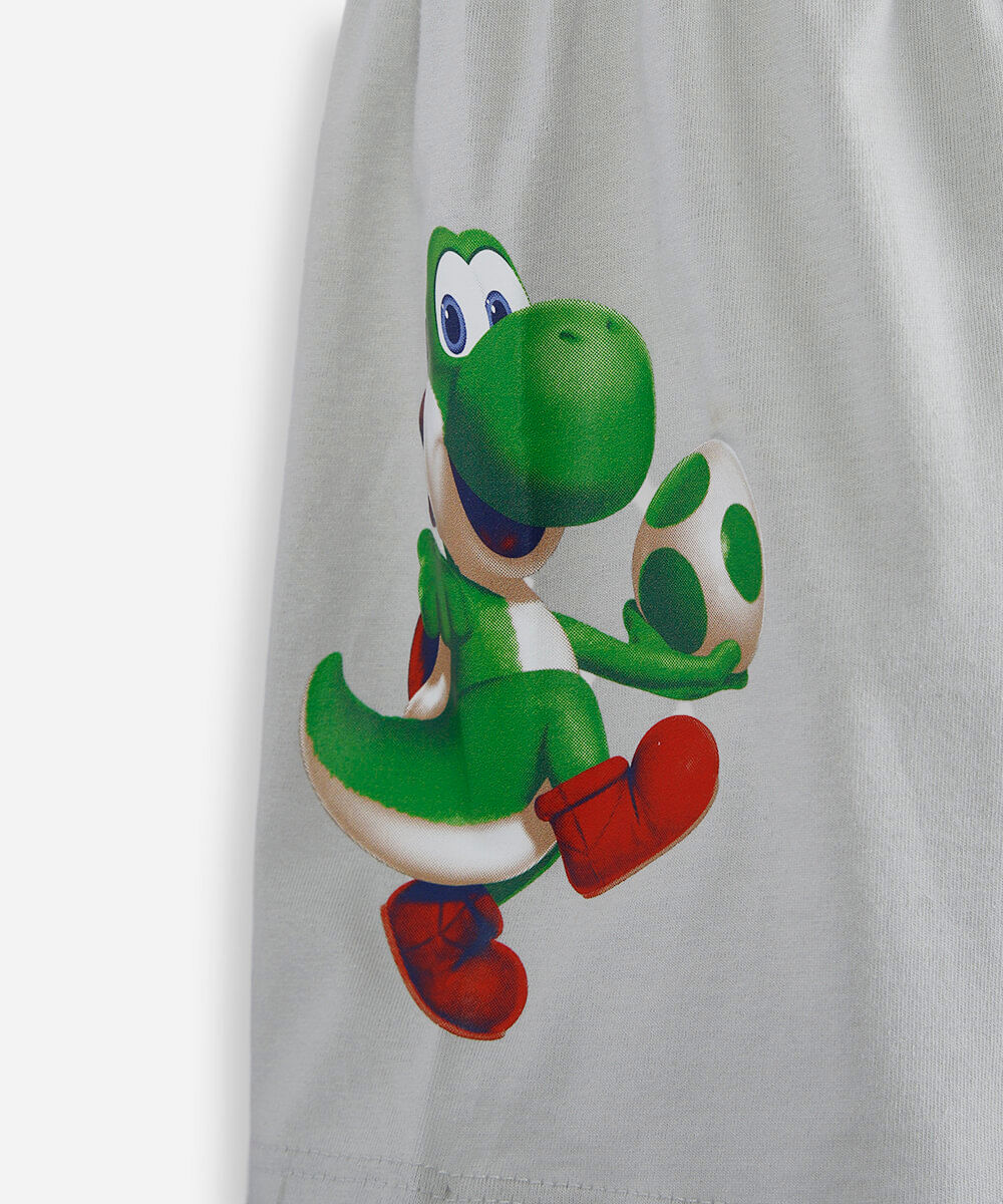 pijama curto infantil de algodão manga curta mario bros preta