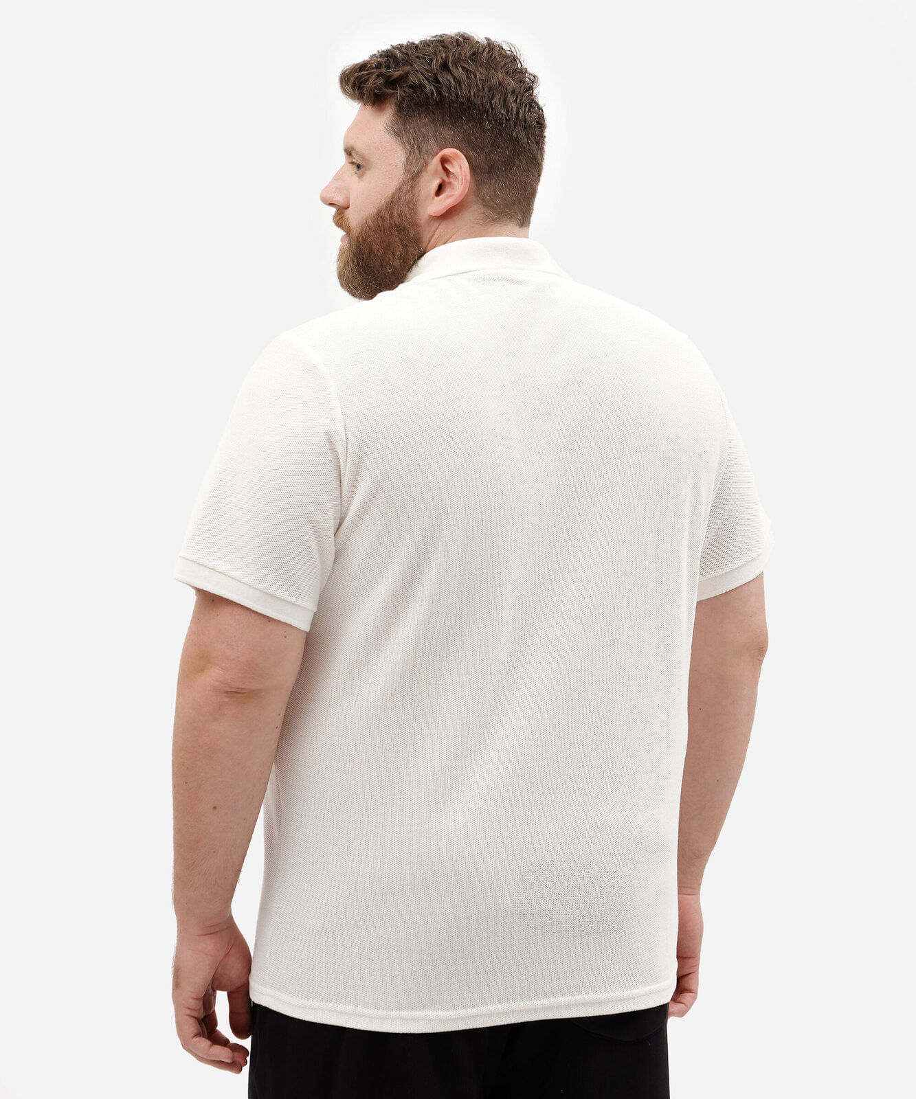 polo masculina com zíper texturizada plus size off white