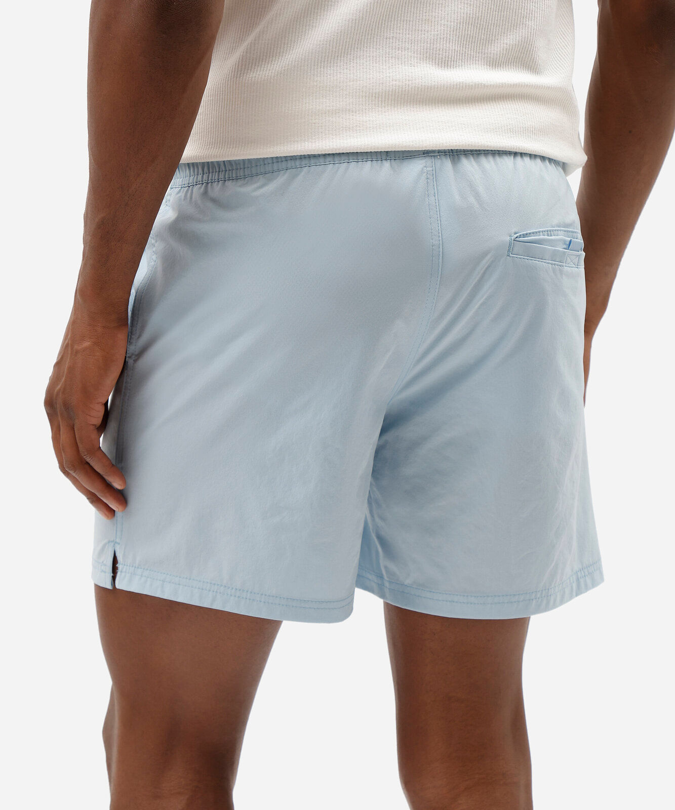 short masculino de poliamida cós elástico azul