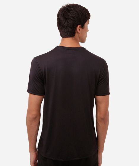 camiseta masculina esportiva com listras preta