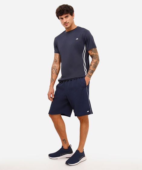 bermuda masculina com bolsos azul