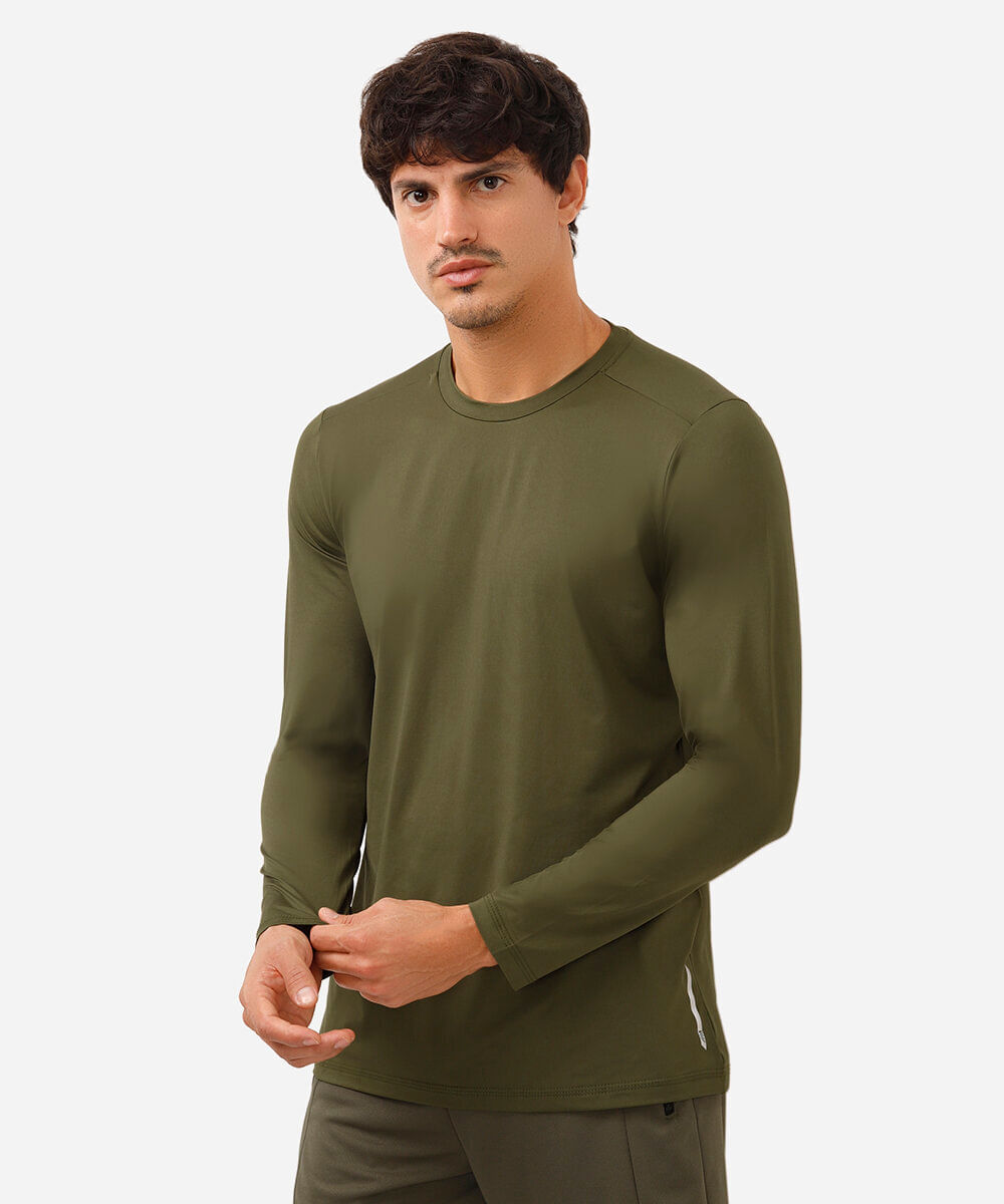 camiseta esportiva com proteção uv verde